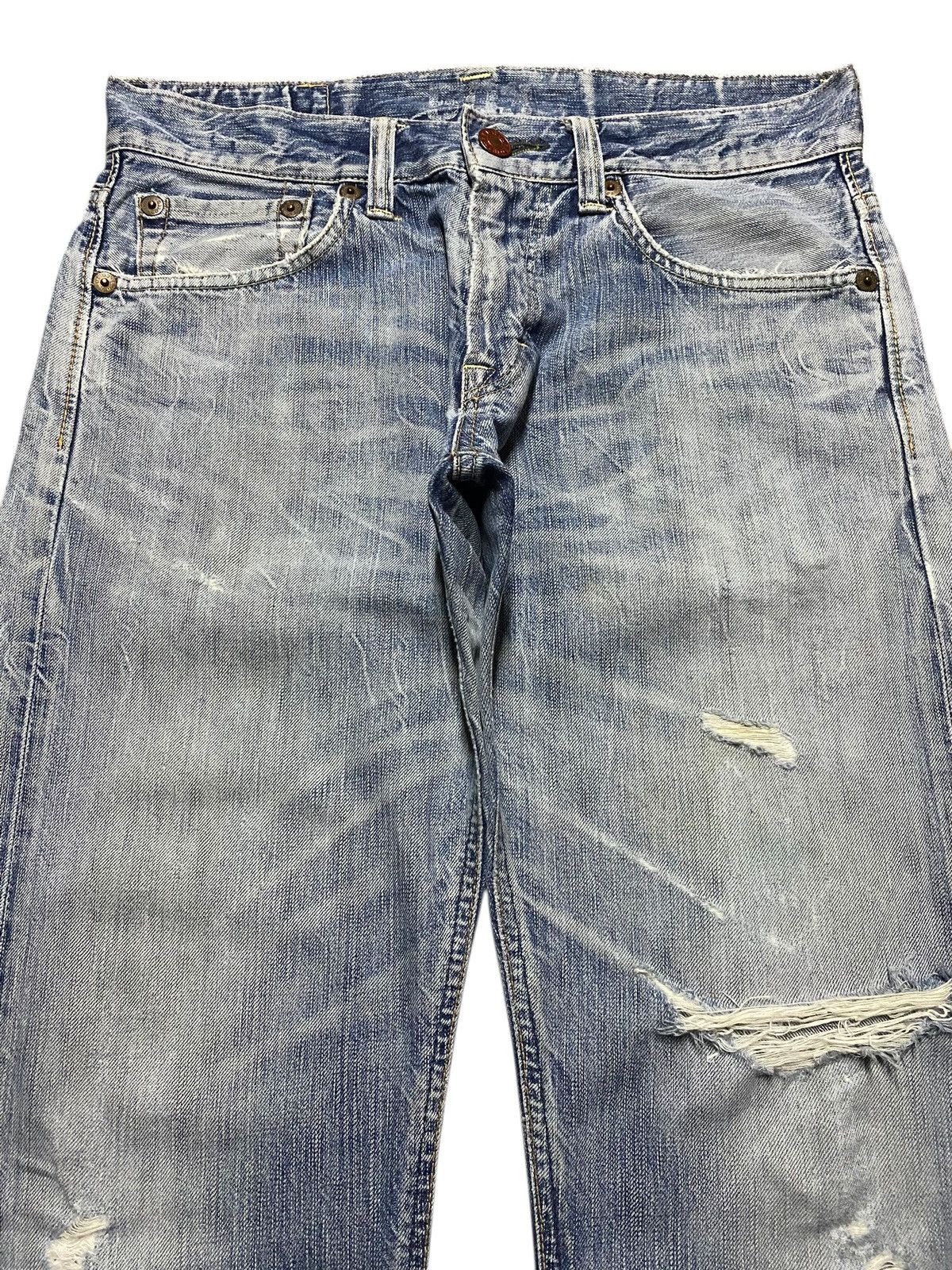 Edwin Vintage Edwin Blue Trip 503 Distressed Faded Wash Loose Jean Size US 33 - 3 Thumbnail