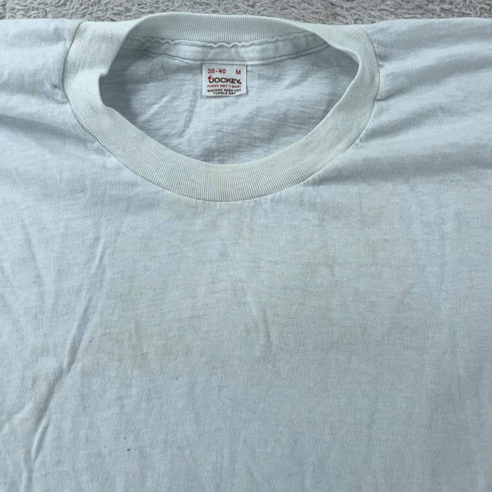 Jockey VINTAGE Distressed 80s Jockey Shirt Mens XS White Power Knit Tee Shirt Mens XS White Jockey Crew Neck Short Sleeve Solid Size US XS / EU 42 / 0 - 2 Thumbnail