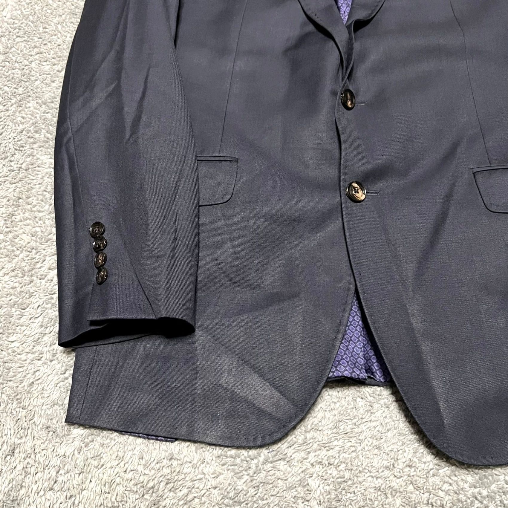 Ted Baker TED BAKER Endurance Blazer Mens 42 Navy Wool Sport Coat Jacket Pick Stitching Size 42R - 2 Thumbnail