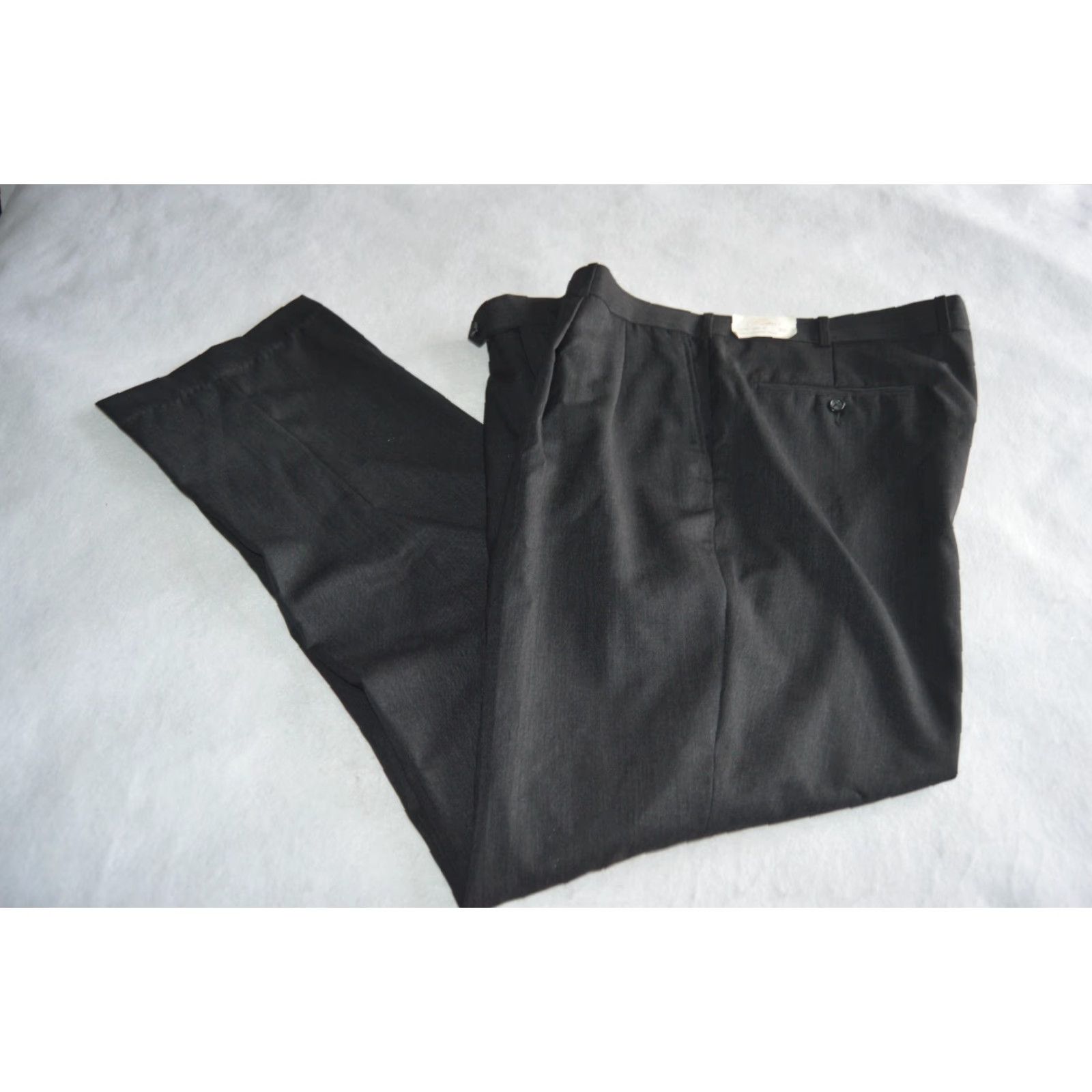 Vintage Biella Italia Pants Mens 42L Black 100% Virgin Wool Pleated Dress Slacks Size US 42 / EU 58 - 2 Thumbnail
