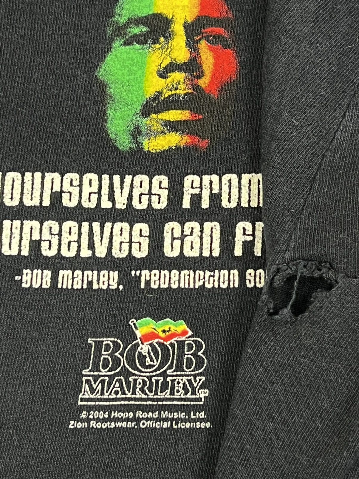 Band Tees Vintage Distressed Bob Marley Rasta Flag Tee Size US M / EU 48-50 / 2 - 7 Thumbnail
