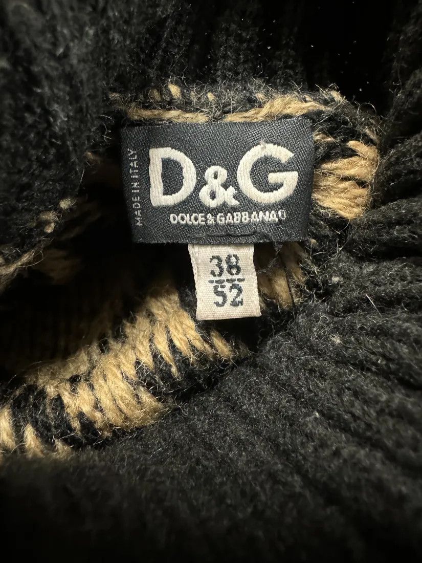 Designer × Dolce & Gabbana × Vintage 1990s Dolce & Gabbana Black Mozaic Wool Turtleneck Size US M / EU 48-50 / 2 - 11 Thumbnail