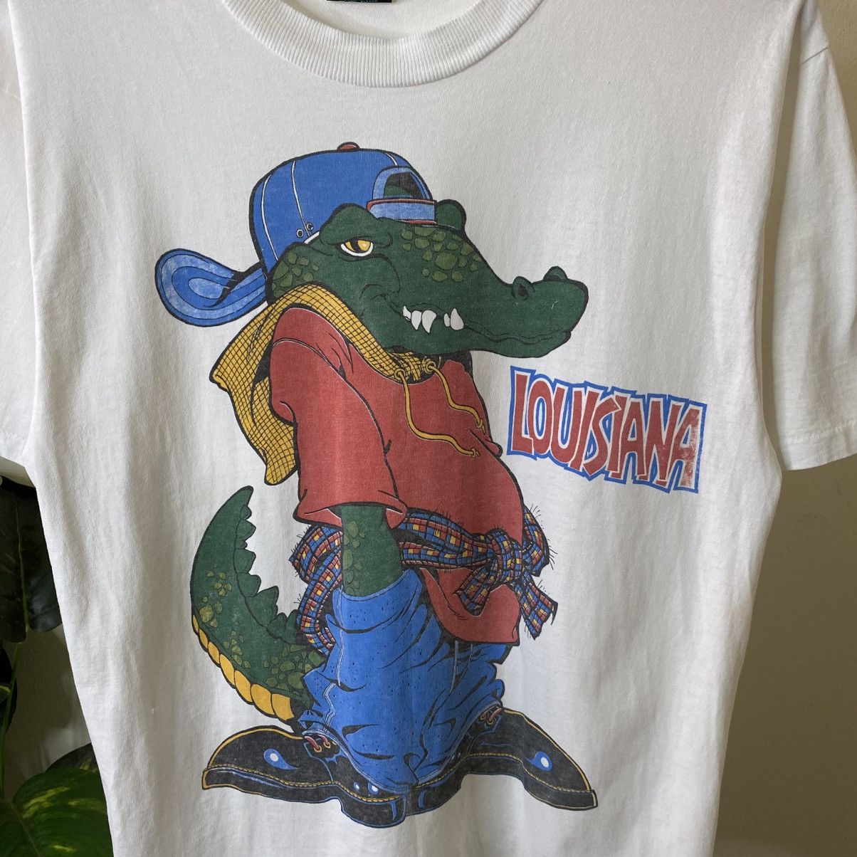 Vintage 1990s Louisiana Crocodile Cartoon Changes Style T Shirt Size US M / EU 48-50 / 2 - 2 Thumbnail