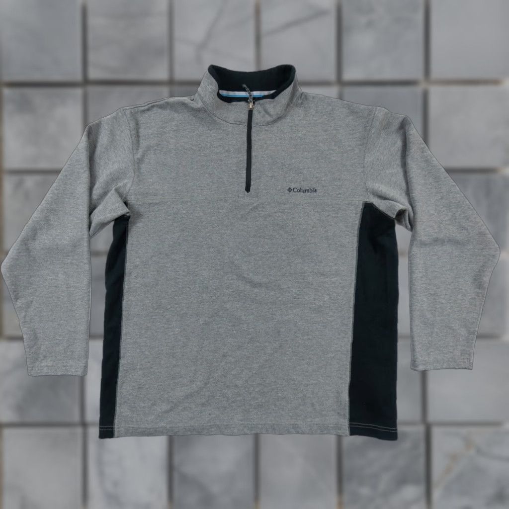 Vintage Columbia Sweater Adult XL 1/4 Zip Pullover Mock Neck Long Sleeve Men Xlarge Gray Size US XL / EU 56 / 4 - 1 Thumbnail