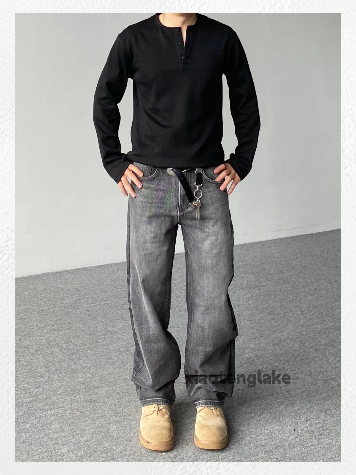 Vintage Custom washed faded loose baggy skate hiphop jeans Size US 34 / EU 50 - 8 Thumbnail