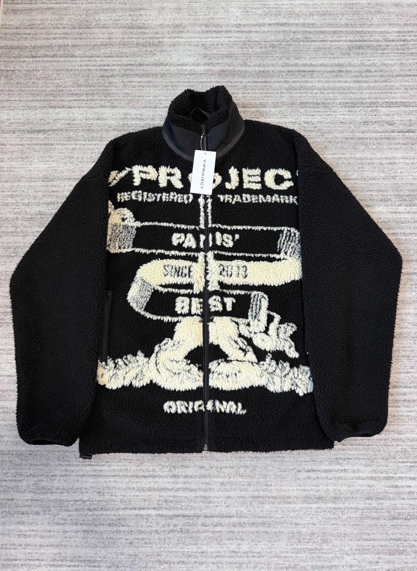 Y/Project Y/Project Black and White Fleece Jacket Size XS / US 0-2 / IT 36-38 - 1 Thumbnail