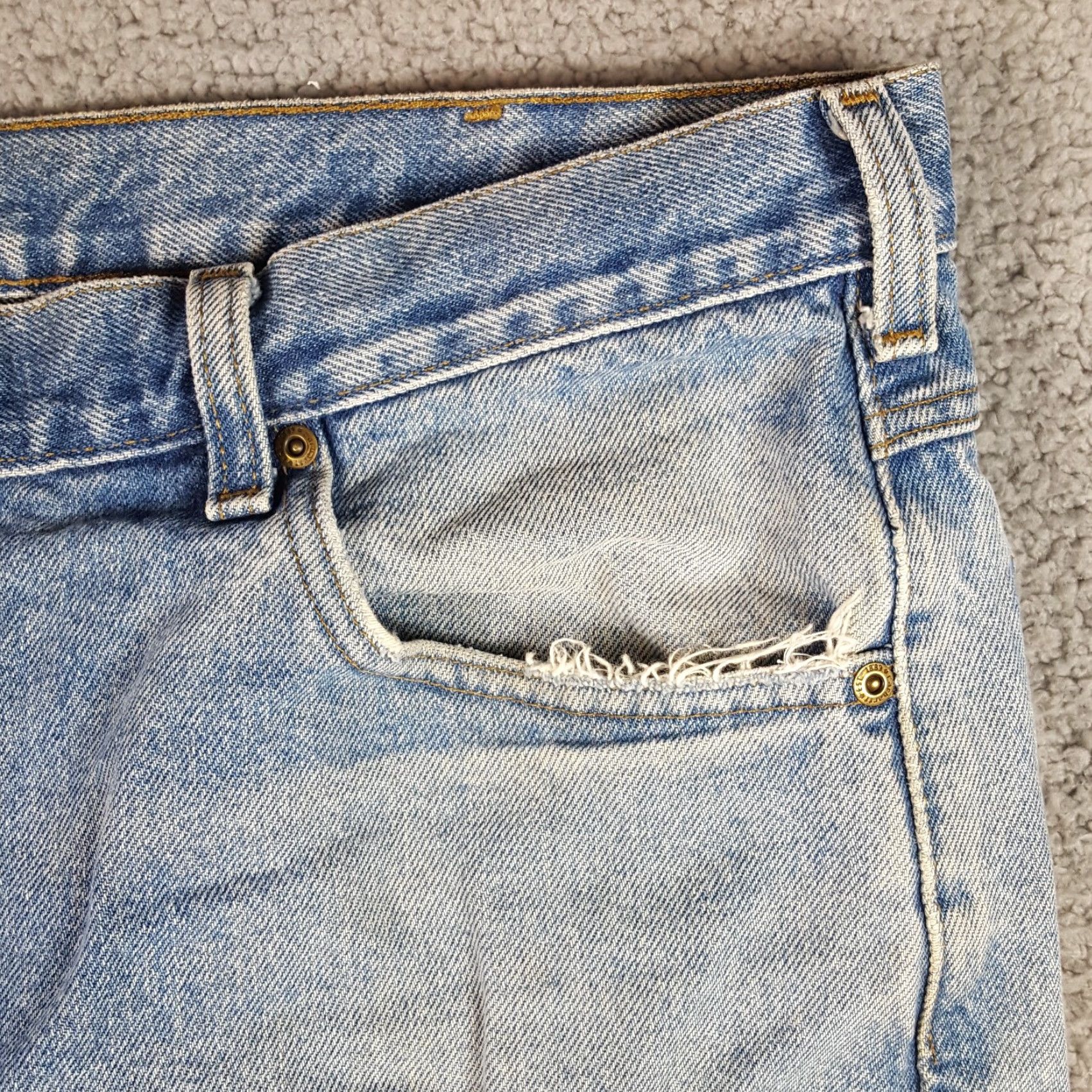 Carhartt VINTAGE Carhartt Grunge Denim Jeans 36x30 Faded Distressed Relaxed Fit 90s Y2K Mens Blue Size US 36 / EU 52 - 3 Thumbnail