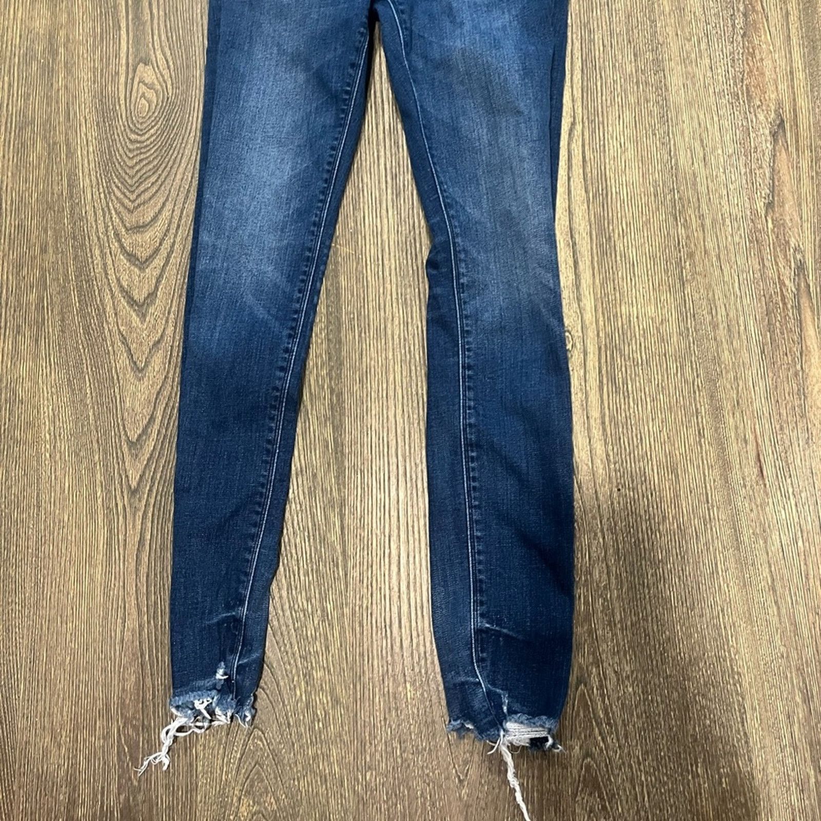 Express Express Ankle Legging Jeans Perfect Raw Hem Blue Size 2L Size 26" / US 2 / IT 38 - 8 Thumbnail