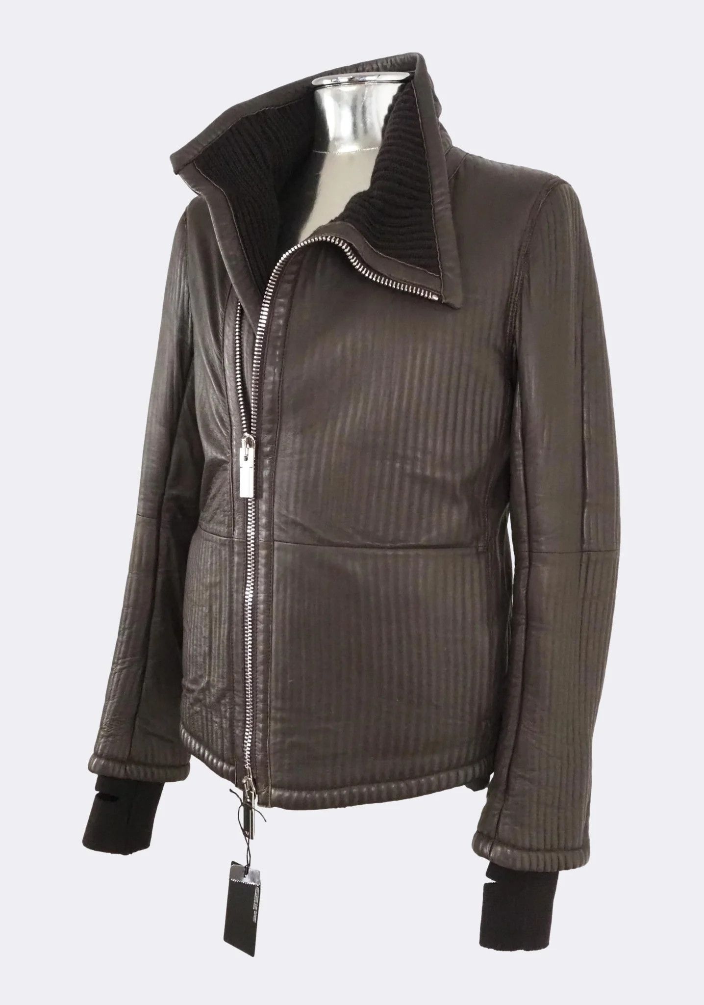 Emporio Armani Emporio Armani Ribbed Leather Jacket Wool Lining $2615 Size US M / EU 48-50 / 2 - 10 Thumbnail