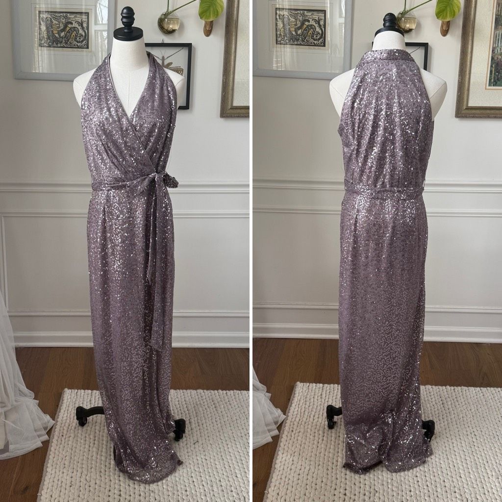 Other Be by Chetta B Lavendar Mauve Halter Style Formal Dress Gown Size L / US 10 / IT 46 - 1 Thumbnail