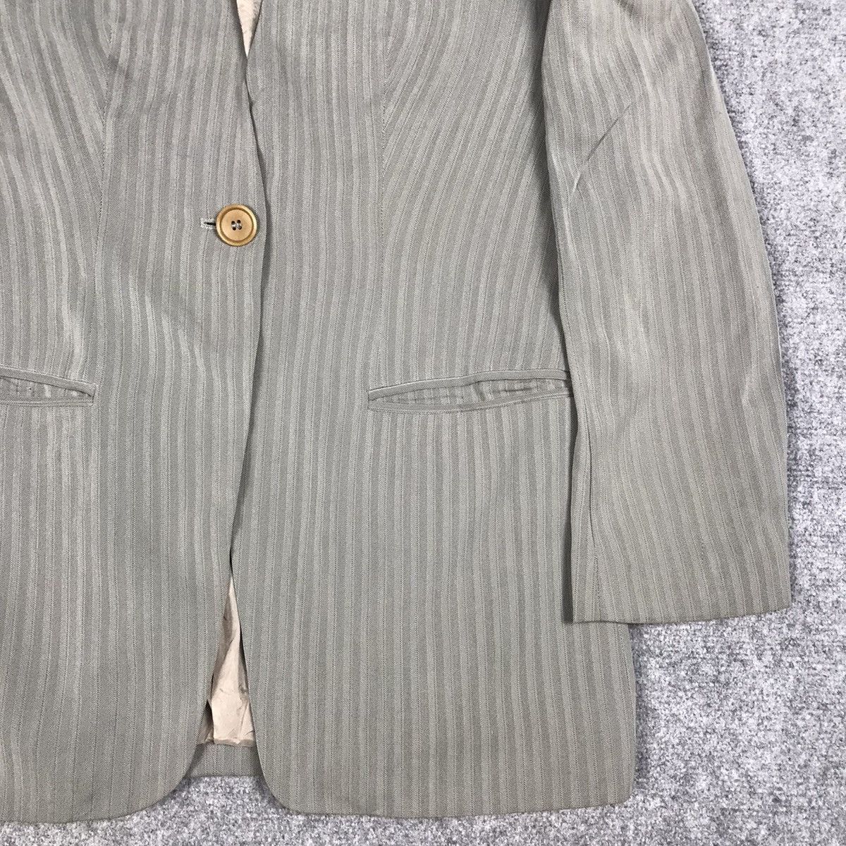 Giorgio Armani × Vintage GIORGIO ARMANI DESIGN STRIPED BLAZER COAT JACKET Size S / US 4 / IT 40 - 5 Thumbnail