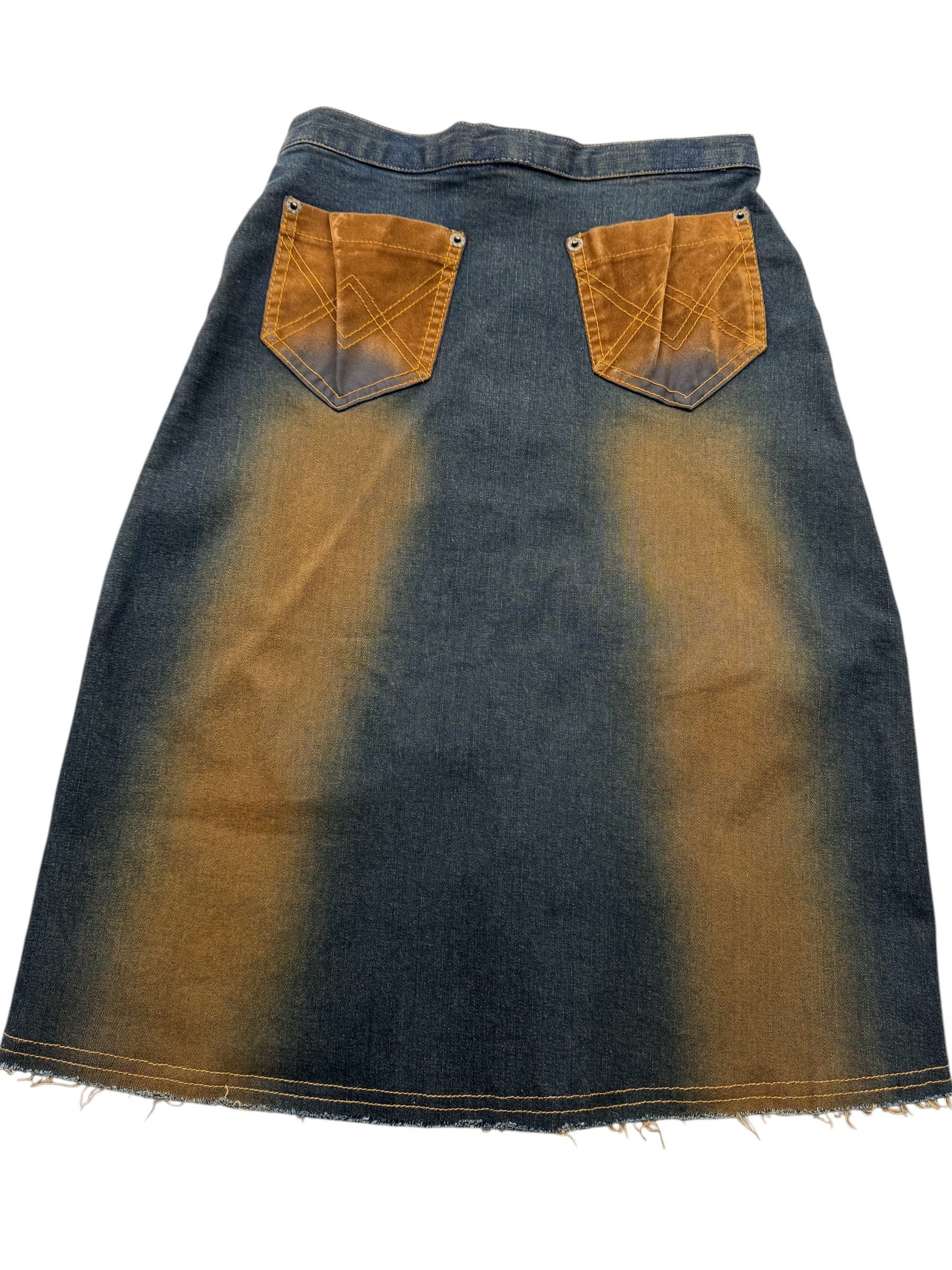 Japanese Brand Vintage Faded Midi Skirt W170(V9) Size 24" / US 00 / IT 34 - 4 Thumbnail