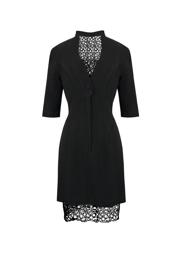 Thierry Mugler Thierry Mugler Archival Black Lace Open Back Cocktail Dress Size S / US 4 / IT 40 - 4 Thumbnail