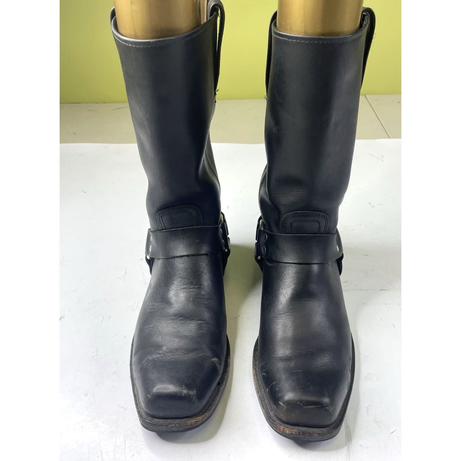 Frye Frye Men's Black Leather Motorcycle Boots Square Toe Size 13 M Gaucho Size US 13 / EU 46 - 2 Thumbnail