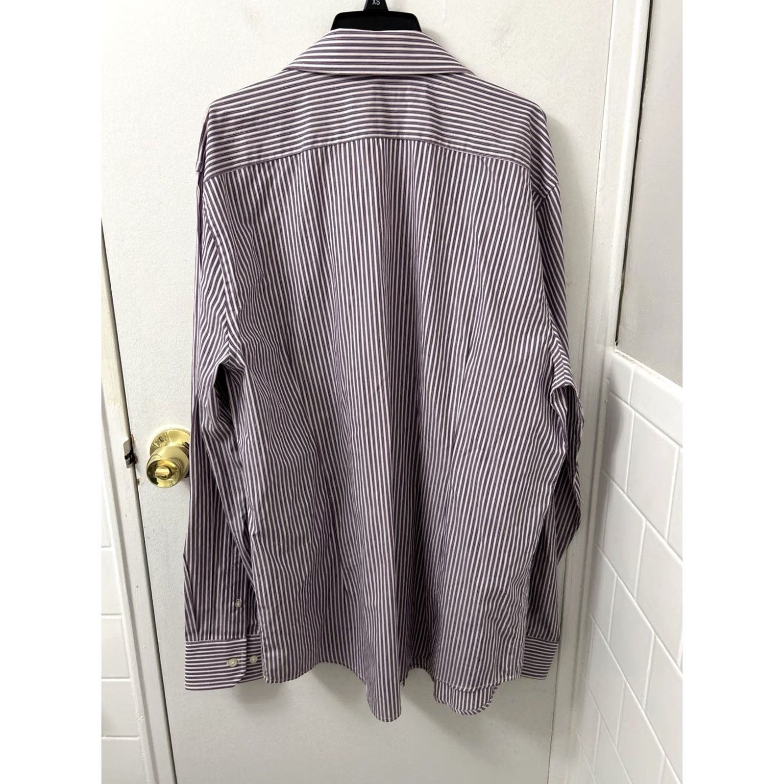 Express VINTAGE? No. Express Dress Shirt Mens XL Purple White Striped Extra Slim Button Up Long Sleeve Size US XL / EU 56 / 4 - 7 Thumbnail