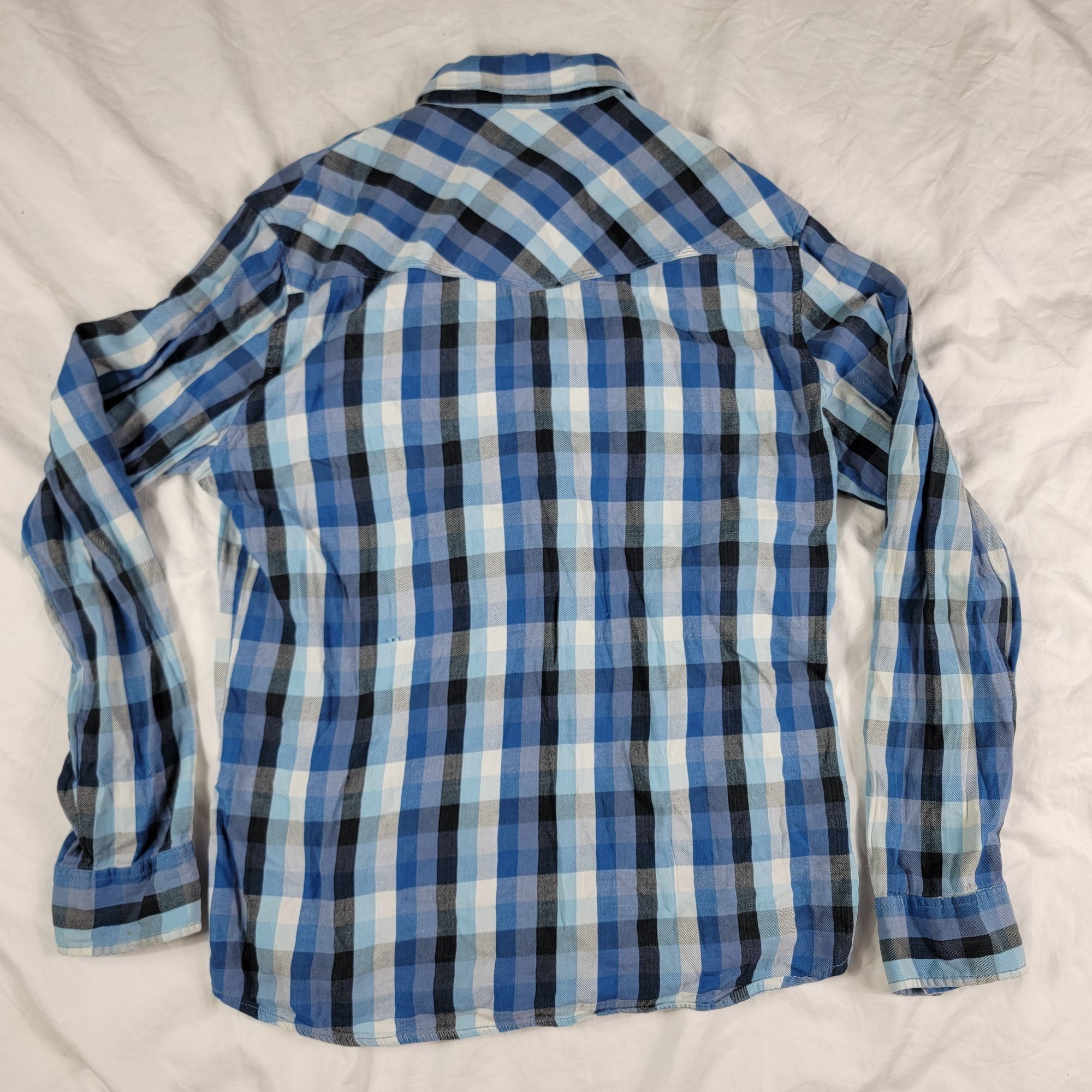 Vans Vans Off The Wall Mens XL Blue Plaid Long Sleeve Shirt Casua Size US XL / EU 56 / 4 - 2 Thumbnail