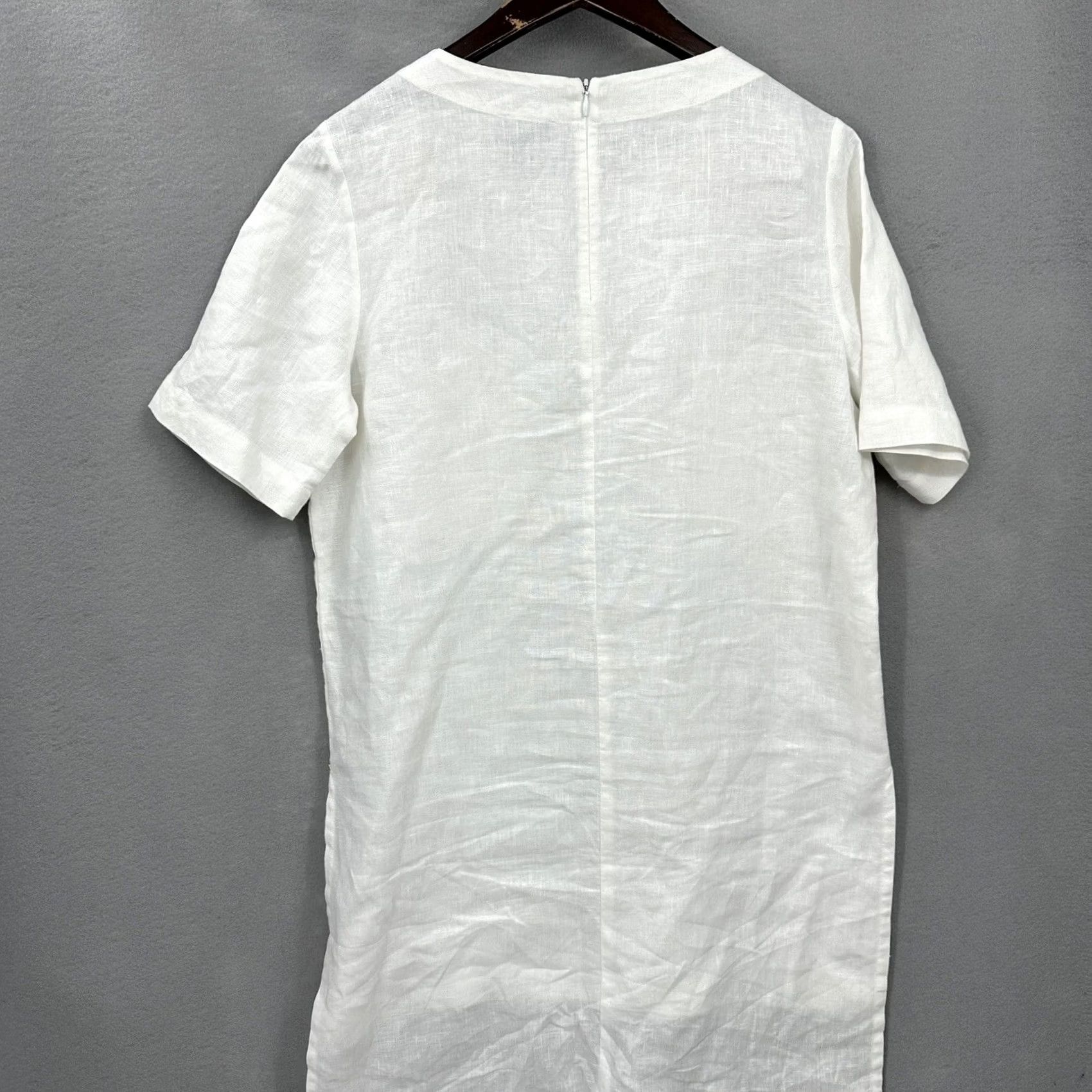 Vintage Ronen Chen Blouse Womens 6 White Tunic Linen Lagenlook Minimalist Quiet Luxury Size M / US 6-8 / IT 42-44 - 5 Thumbnail