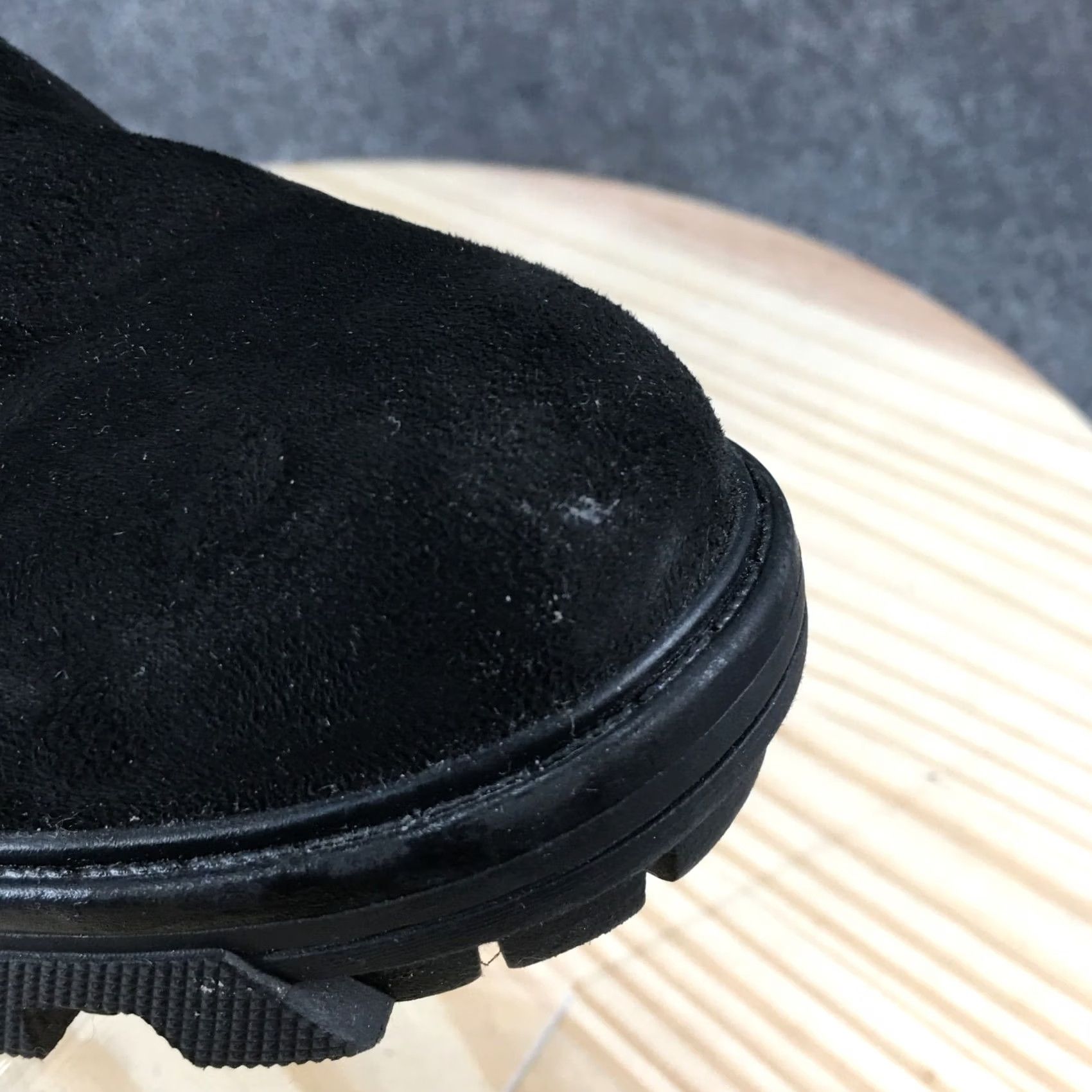 Vintage Unisa Boots Womens Wadi-M Ankle Booties Zipper Black Suede Casual Mid Heel 2" Size US 9 / IT 39 - 5 Thumbnail