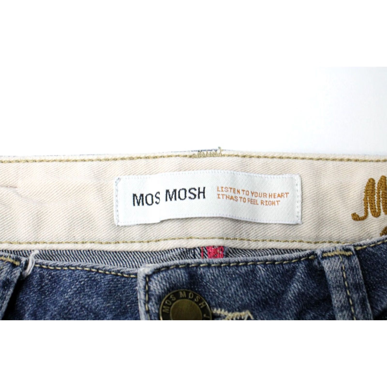 Vintage MOS MOSH Linton Jeans Women's W26 Slim Distressed Faded Stretch Blue Size 26" / US 2 / IT 38 - 6 Thumbnail