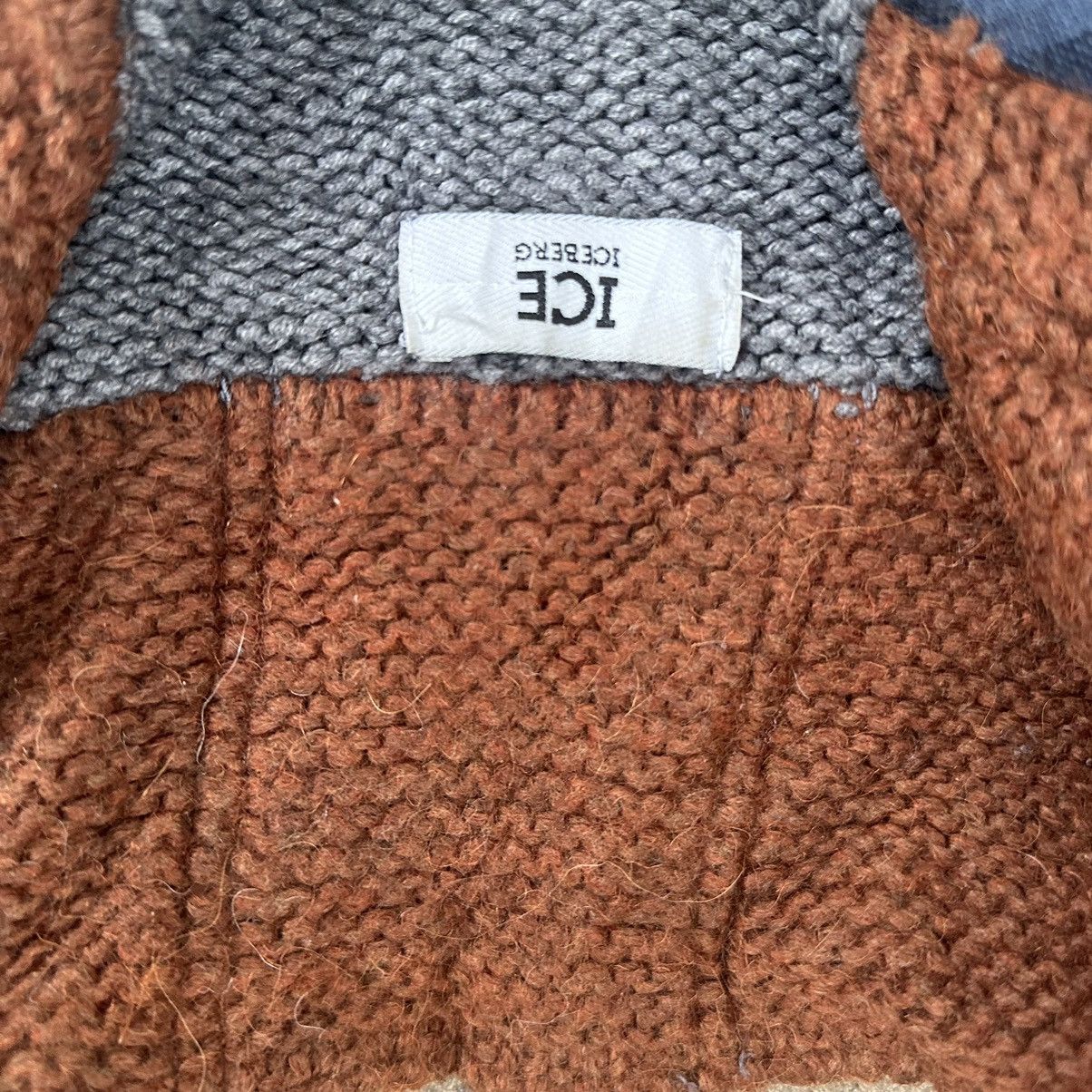 Iceberg Iceberg jeans vintage zip sweater patchwork hand knit Size US L / EU 52-54 / 3 - 7 Thumbnail