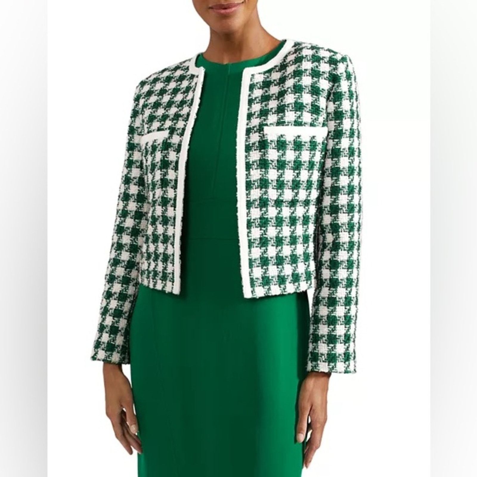 Hobbs London HOBBS LONDON Genevieve Houndstooth Checkered Jacket Size 14 Size XL / US 12-14 / IT 48-50 - 2 Thumbnail