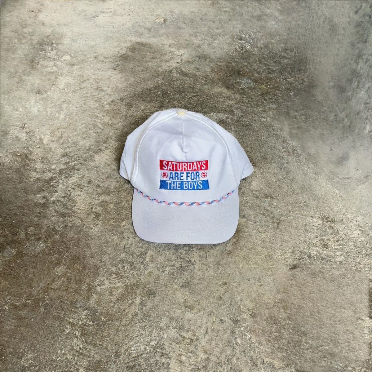 Vintage Vintage “Saturdays are for the boys” White Hat Size ONE SIZE - 2 Thumbnail