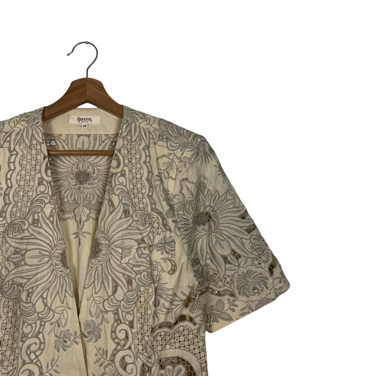 Japanese Brand DREXXON DORIAN Embroidered Single Button SS Jacket #1810-C20 Size M / US 6-8 / IT 42-44 - 5 Thumbnail