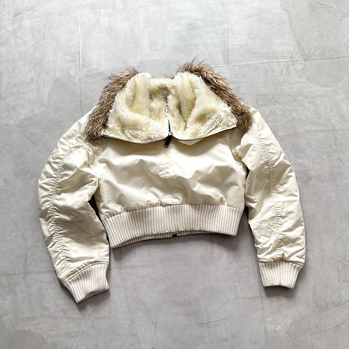Hysteric Glamour × Undercover Punk Crop Bomber Jacket Faux Fur LGB If Six Was Nine Vibe Size XXS / US 00 / IT 34 - 14 Thumbnail