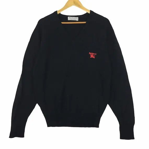 Burberry BURBERRY Knitwear Pure Lambswool V-Neck Sweatshirt Sweater Size US M / EU 48-50 / 2 - 1 Thumbnail