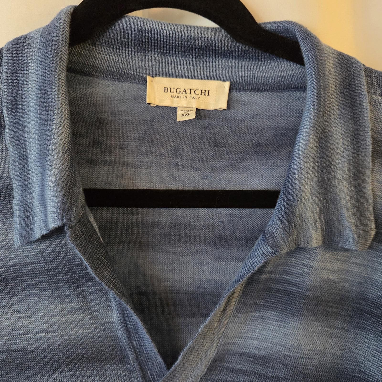 BUGATCHI Bugatchi Heather Striped Short Sleeved Johnny Sweater - XXL Size US XXL / EU 58 / 5 - 4 Thumbnail