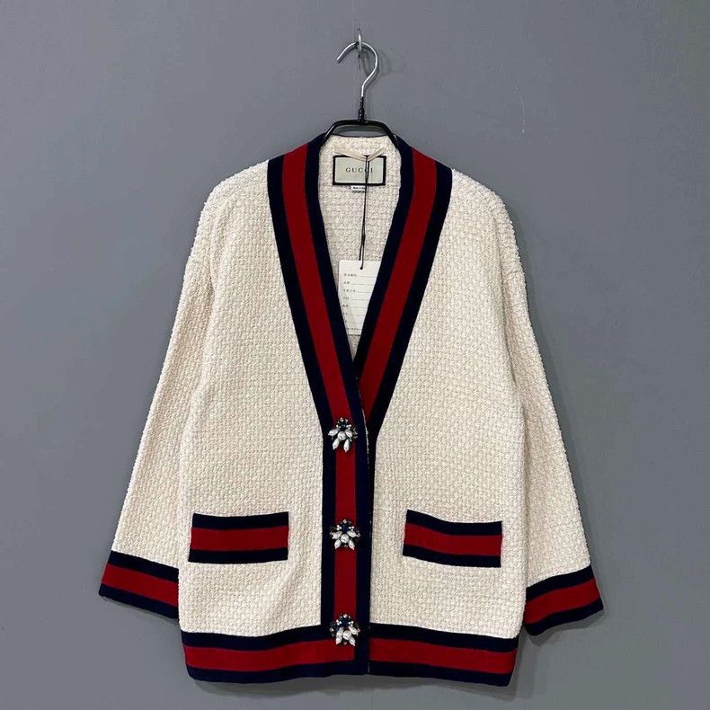 Gucci Gucci Heavy industry diamond buckle striped woven cardigan Size XS / US 0-2 / IT 36-38 - 1 Thumbnail