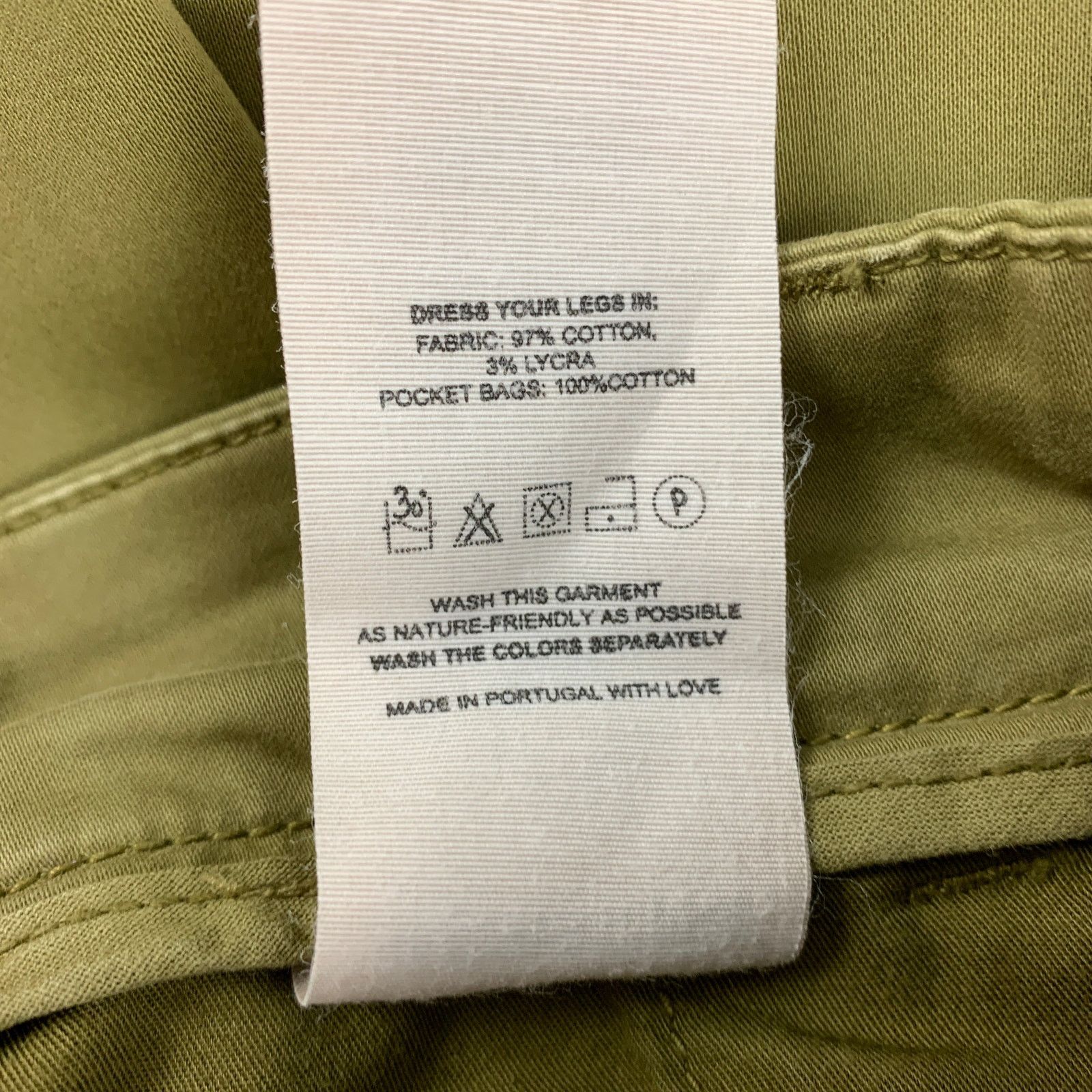 Homecore HOMECORE Size 34 Olive Cotton Lyrca Button Fly Casual Pants Size US 34 / EU 50 - 3 Thumbnail