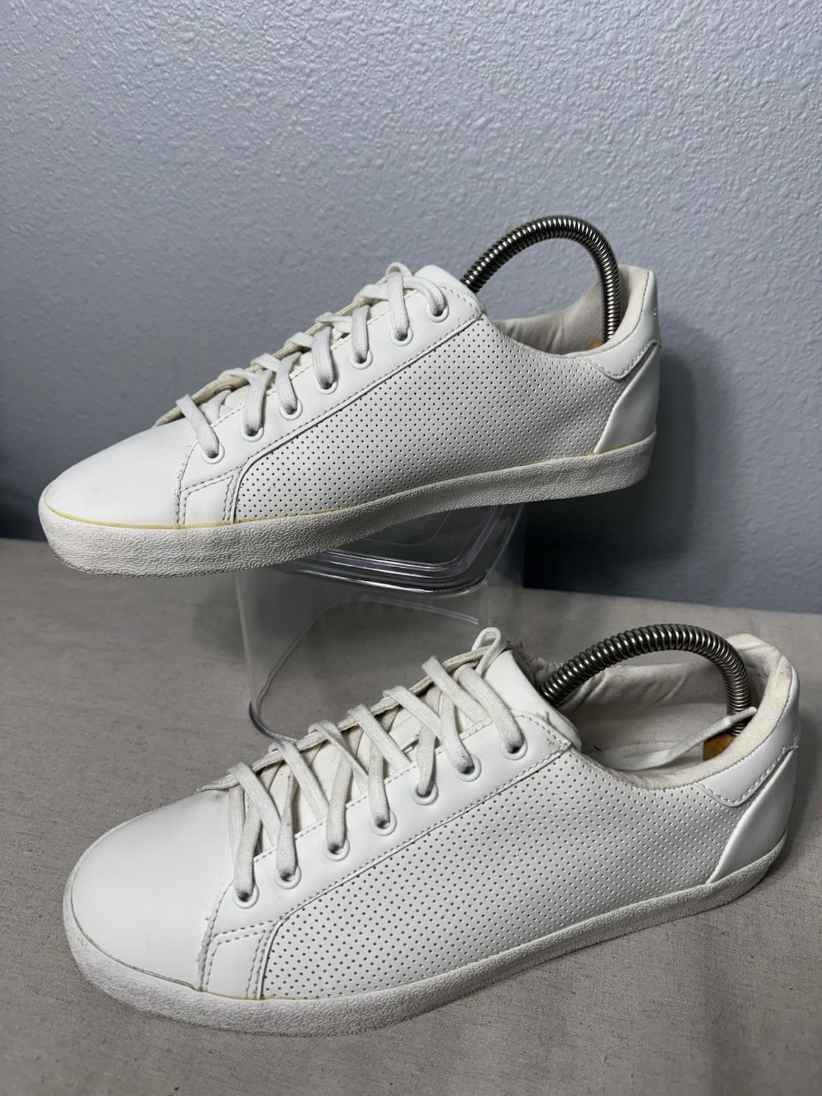 Designer Mens ZARA MAN White Leather Sneakers Shoes Sz 7.5 EU41 Size US 7.5 / EU 40-41 - 2 Thumbnail
