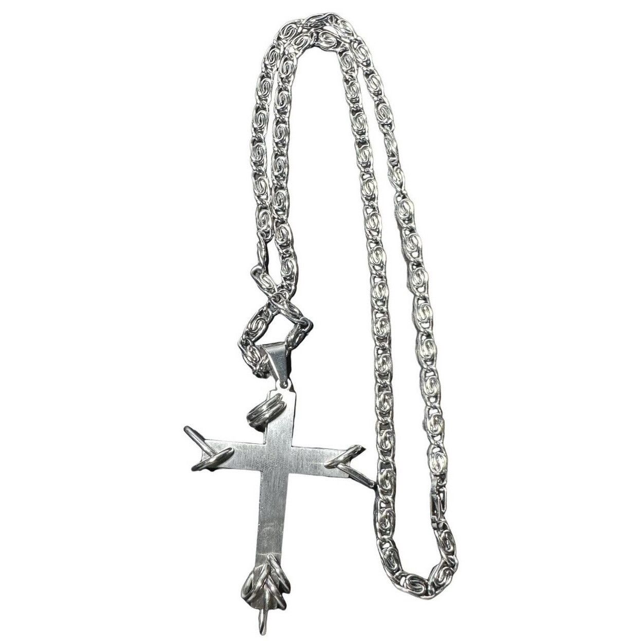 Jean Paul Gaultier Pierced Cross Spiral-Link Necklace Size ONE SIZE - 2 Thumbnail