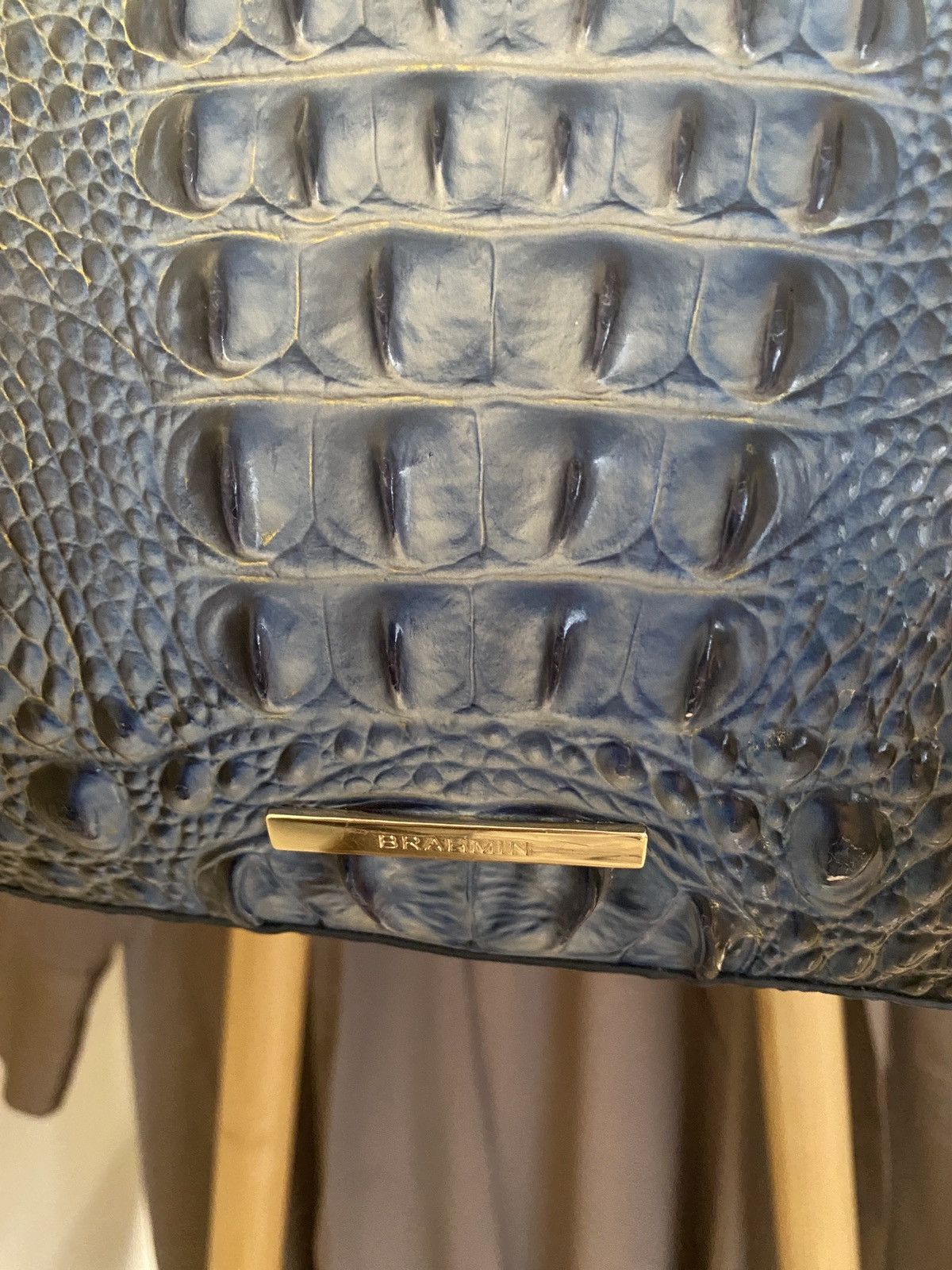 BRAHMIN Brahmin Misha Carryall XL Tote x wallet deep blue croc Size ONE SIZE - 4 Thumbnail