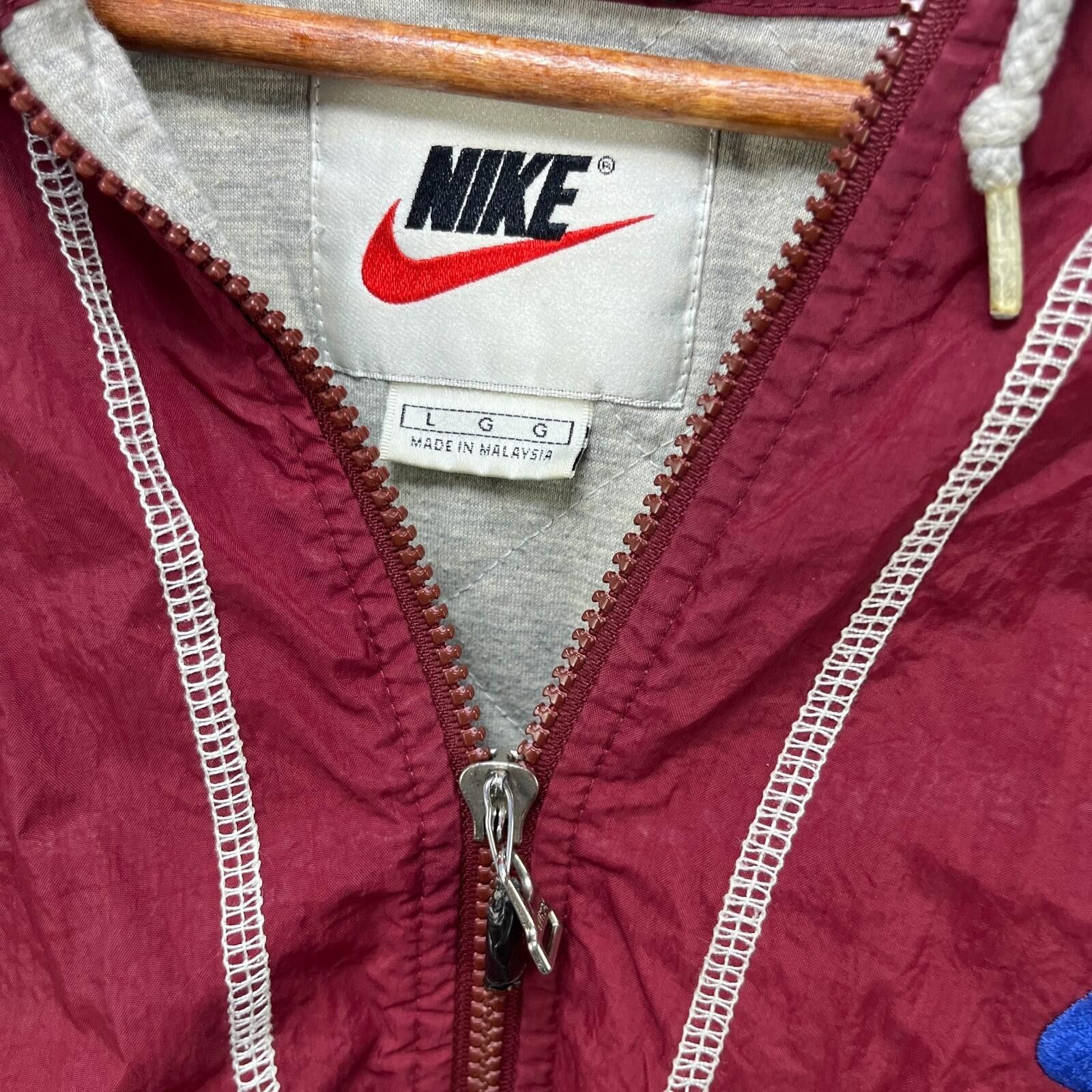 Nike Vintage 90s Nike Big Swoosh Hooded Jacket Large Size ONE SIZE - 6 Thumbnail