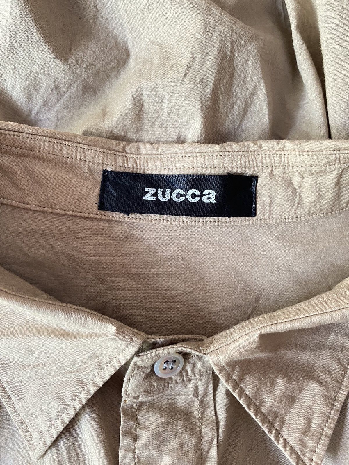 Zucca Zucca Brown Puff Sleeve Button-Front Shirt with Ruched Hem Size M / US 6-8 / IT 42-44 - 5 Thumbnail