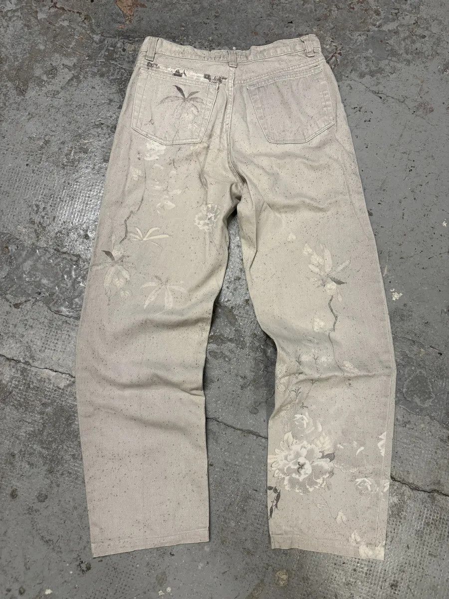 Roberto Cavalli 2000s Roberto Cavalli Grey Flowers Archive Pants Size 25" / US 0 / IT 36 - 5 Thumbnail