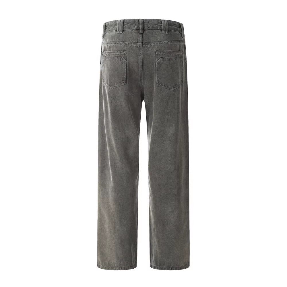 Japanese Brand × Jean Men's loose casual distressed washed denim straight pants Size US 34 / EU 50 - 2 Thumbnail