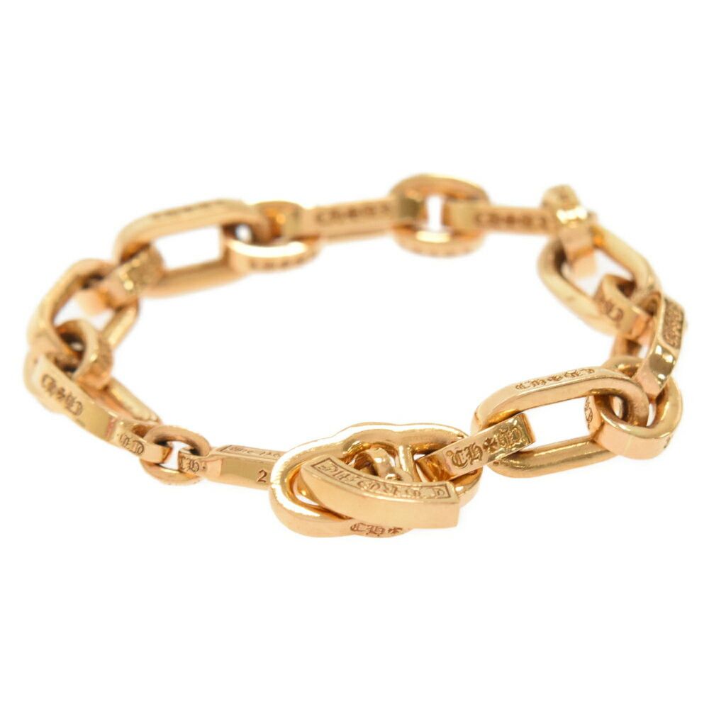 image of Chrome Hearts 22K Paper E Chain Bracelet 6 Inch in Gold, Men's