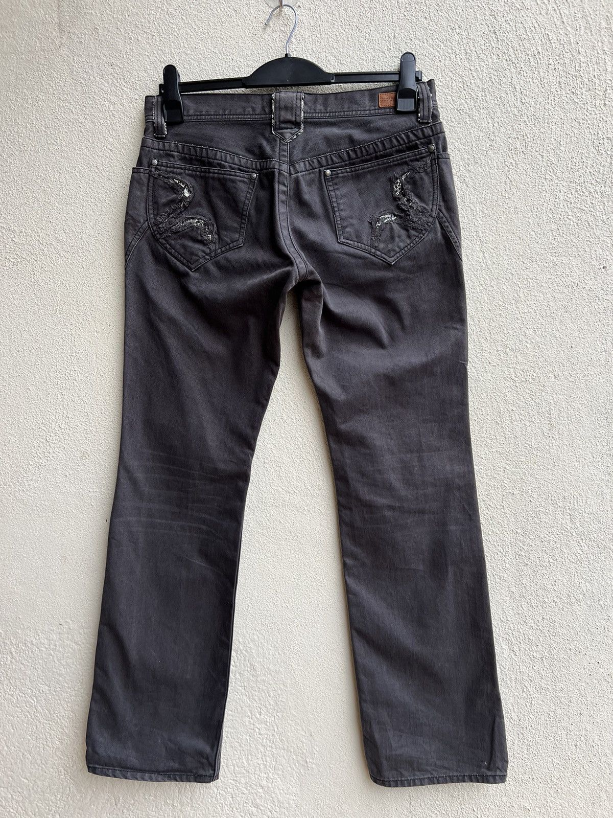 Nicole Club Vintage Nicole Club FM Distress Waxed Bootcut Pant Size US 31 - 14 Thumbnail