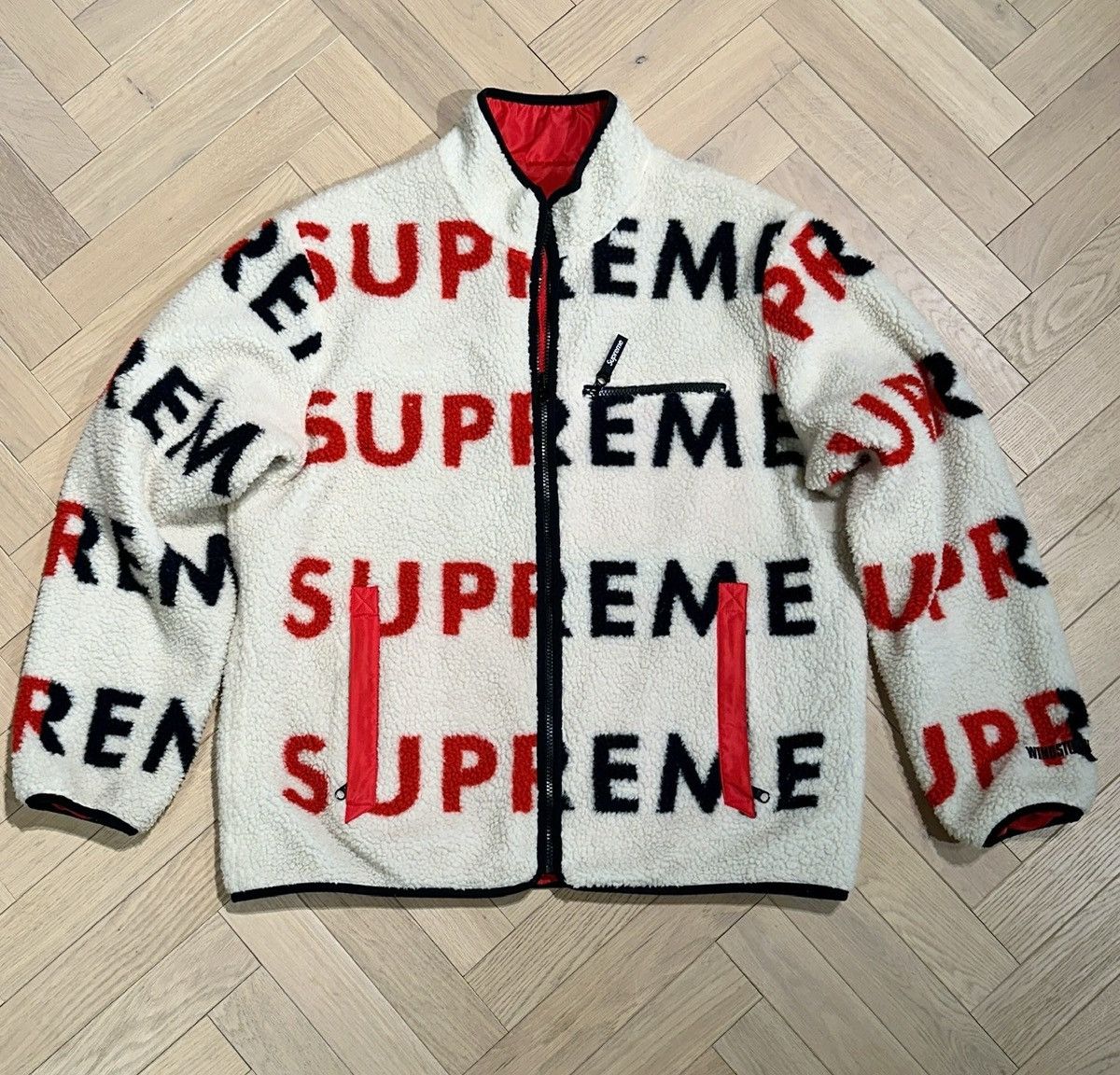 Supreme Supreme Reversible Logo Fleece Jacket Size US XL / EU 56 / 4 - 1 Thumbnail