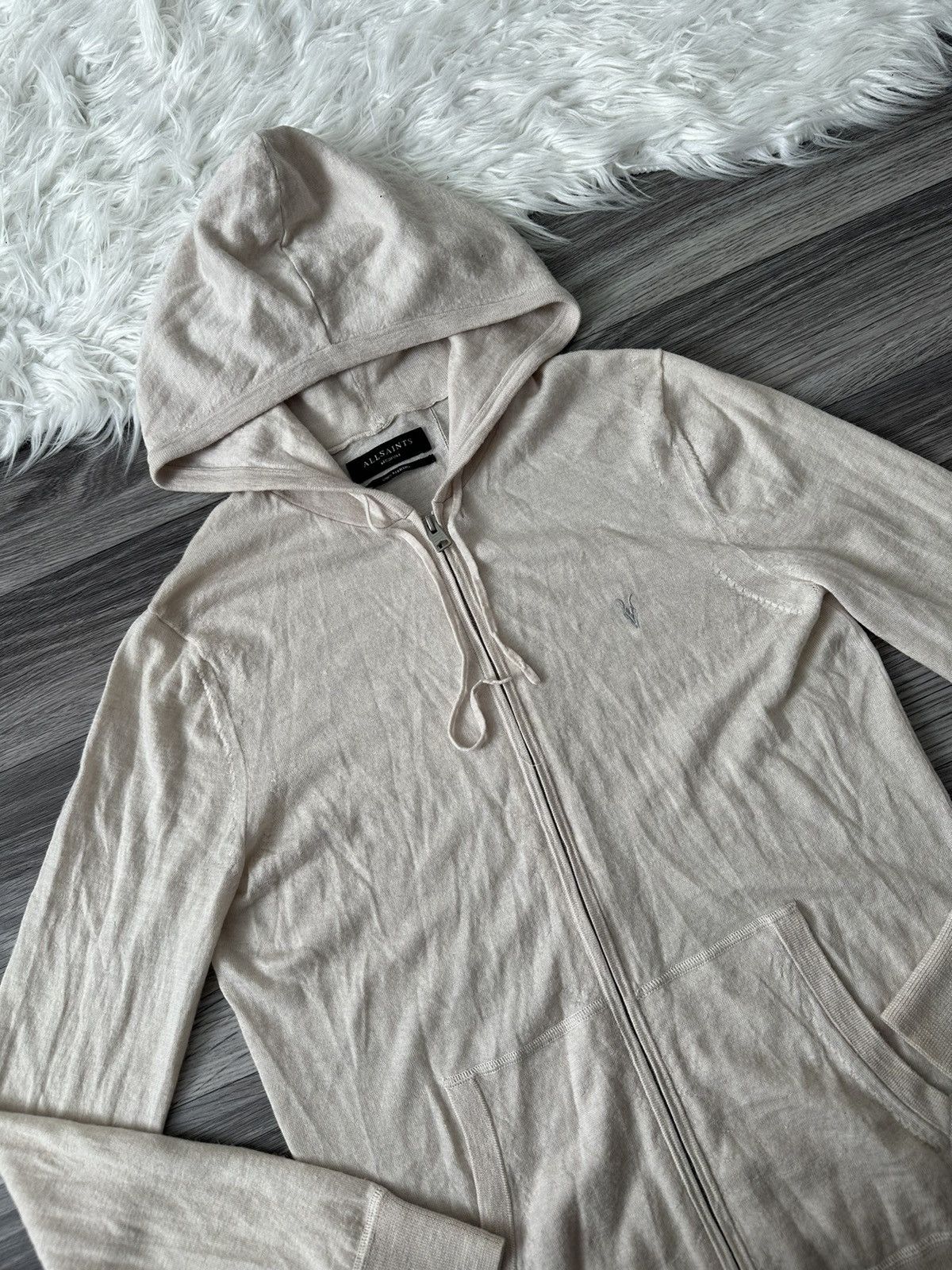 Allsaints All Saint Merino Beige Zip Hoodie size M hype oldmoney Size US M / EU 48-50 / 2 - 3 Thumbnail