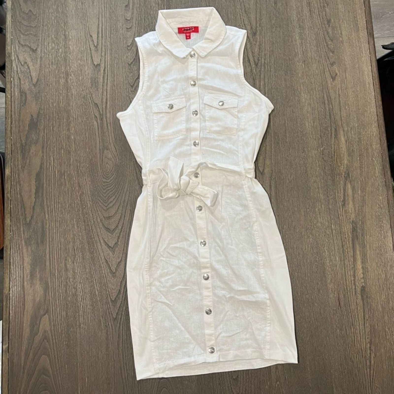 Guess NWOT Guess Los Angeles Linen Blend Tie Waist Dress Size M / US 6-8 / IT 42-44 - 1 Thumbnail
