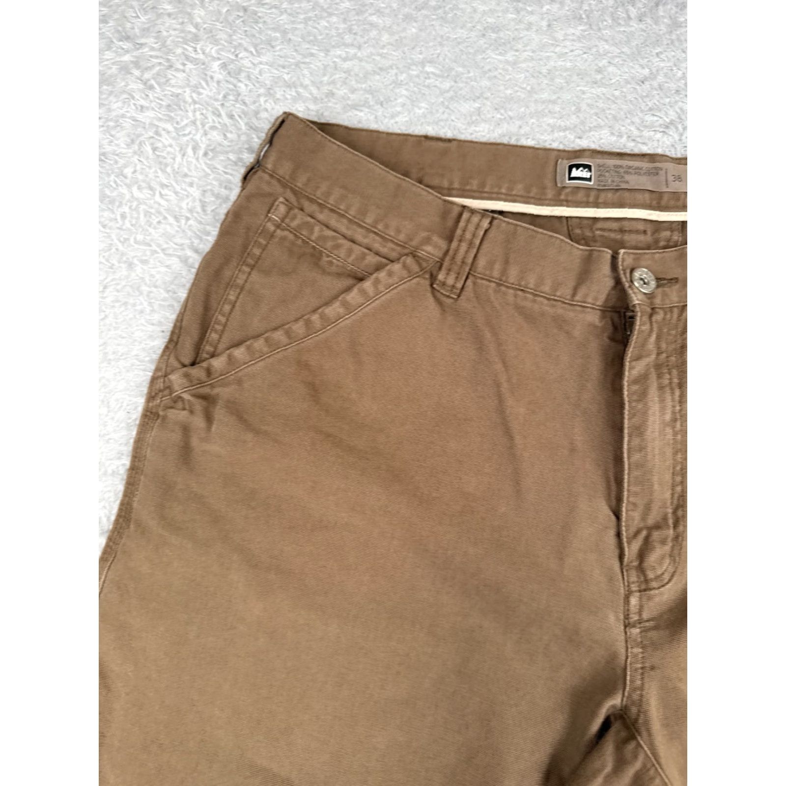 Vintage REI Chino Shorts Men 38 Brown 100% Cotton Duck Fabric Cargo Pockets Cargo Short Modern Regular Fit Cotton Casual Outdoor Men's Shorts Size US 38 / EU 54 - 4 Thumbnail