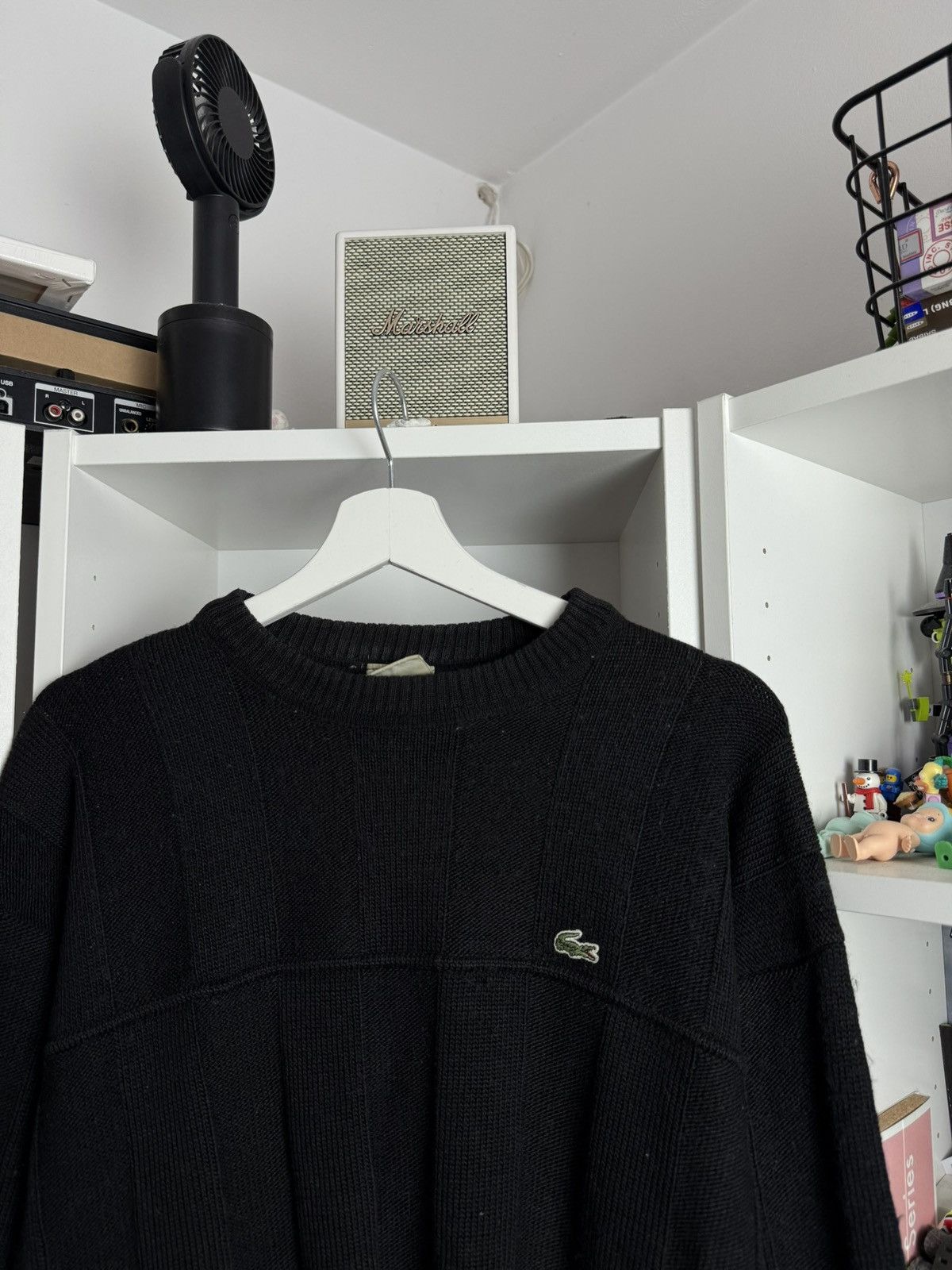 Designer × Lacoste × Vintage Vintage 90s Lacoste wool black boxy sweater XXL old money 80s Size US XXL / EU 58 / 5 - 3 Thumbnail