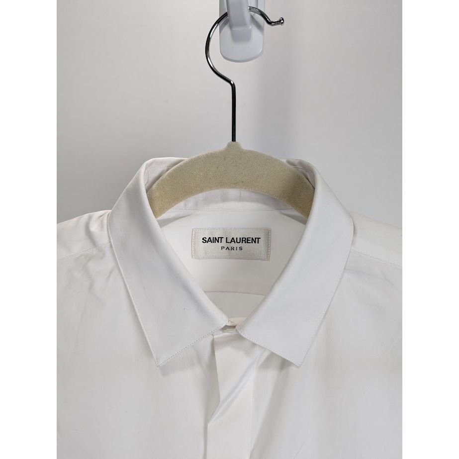 Saint Laurent Paris o1rshd1 Button Shirt in White Size US S / EU 44-46 / 1 - 4 Thumbnail