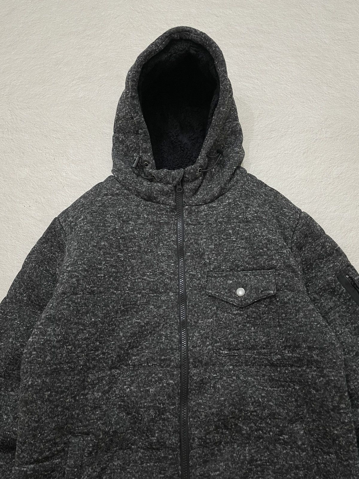 14th Addiction 2000s Japan Shearling Hooded Colar Jacket Black Y2K Size US L / EU 52-54 / 3 - 2 Thumbnail
