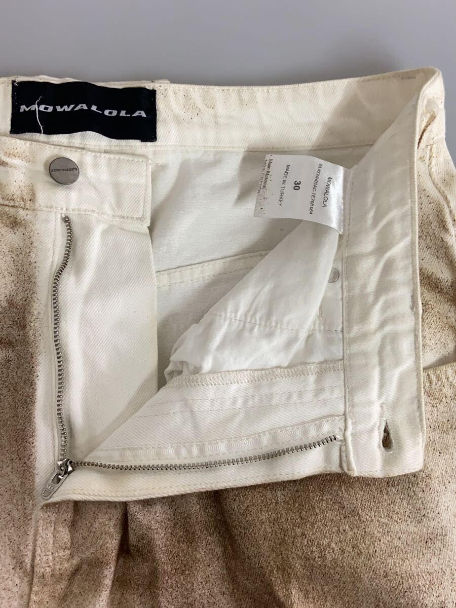 Mowalola MOWALOLA Stained Design Cargo Pants White 30 Size US 33 - 3 Thumbnail