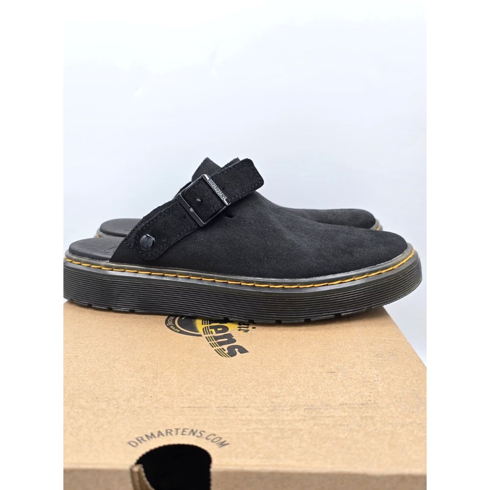 Dr. Martens Dr. Martens Carlson Z2482* Women's Black Suede Slingback Mule Sandals Size 9 M - Sandal, Slingback, Suede, Black, Carlson, Z2482* Size US 9 / IT 39 - 6 Thumbnail